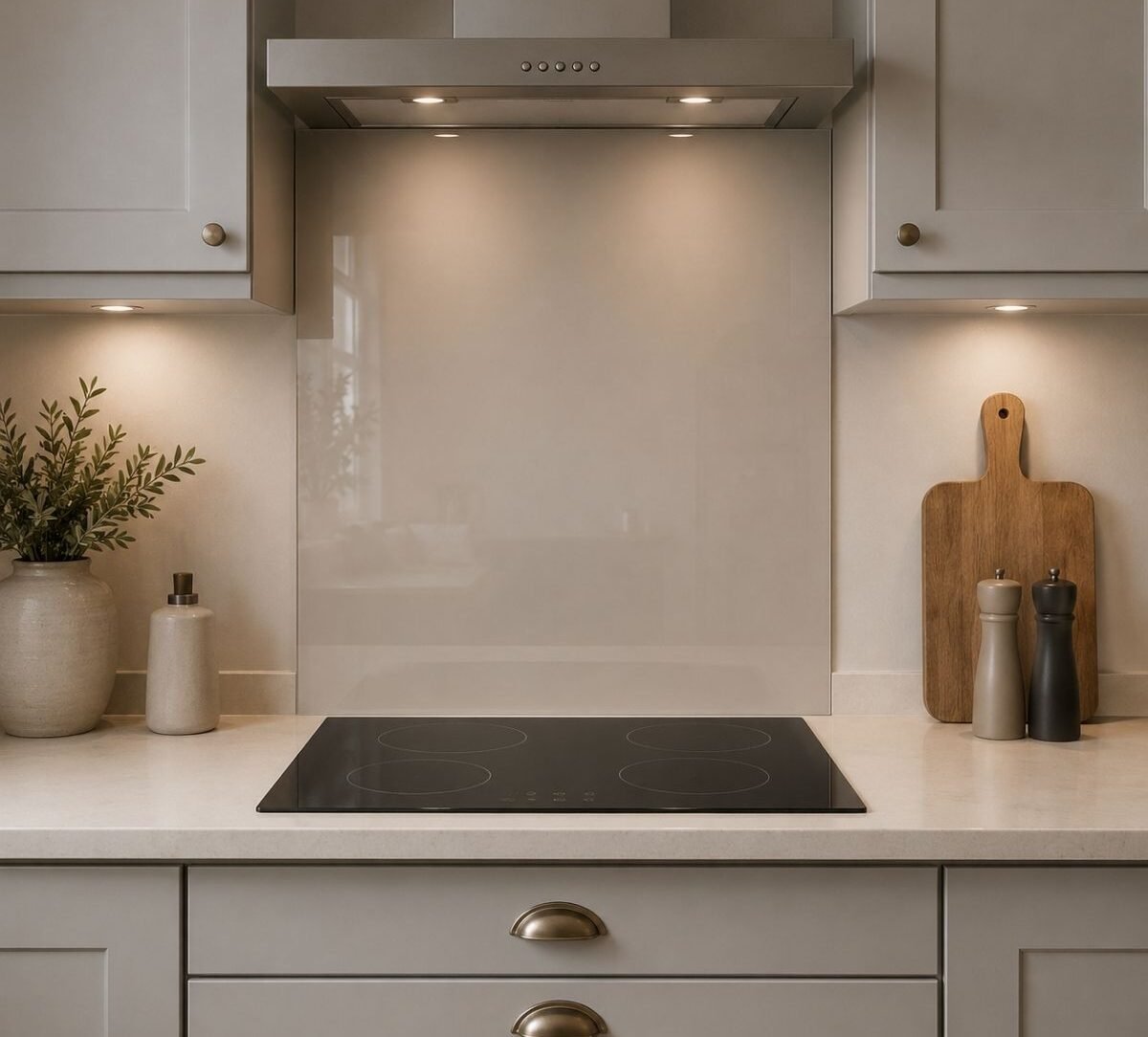 Decorative kitchen splashback bringing pattern into a practical room