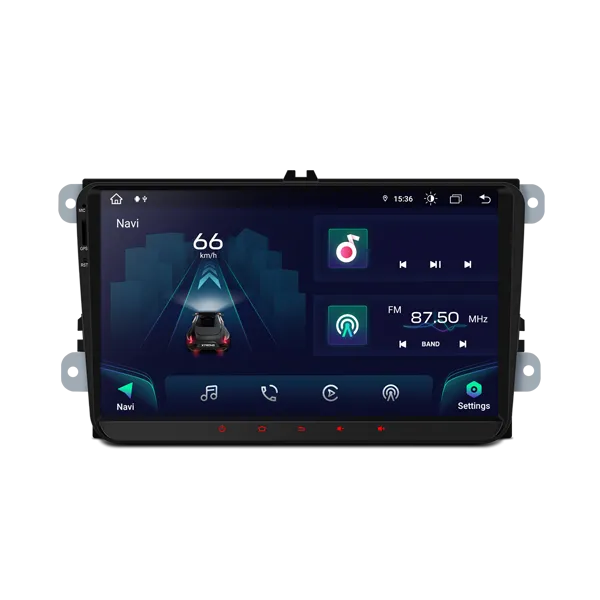 XTRONS in-car touchscreen stereo displayed in a vehicle dashboard