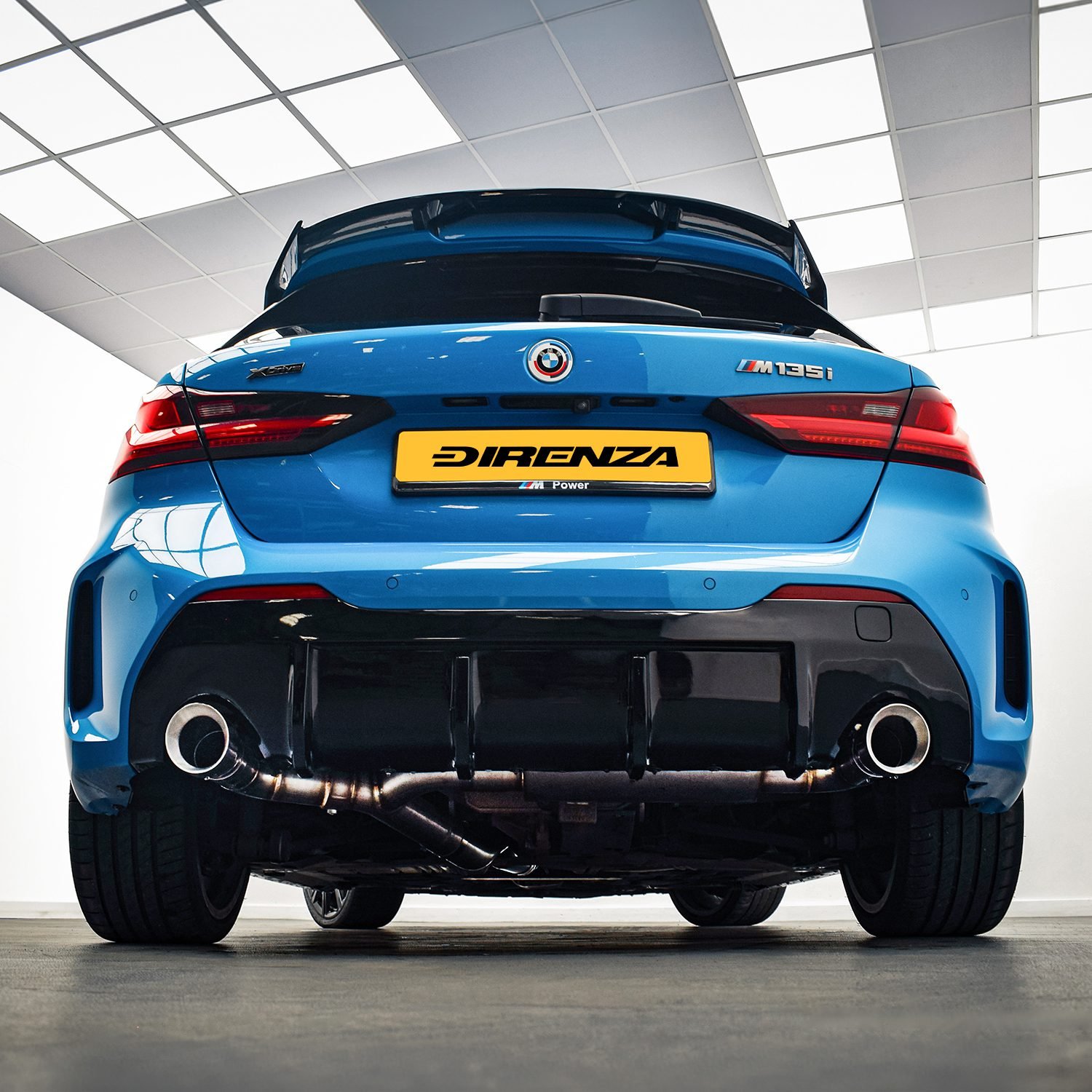 Direnza performance car component presented in a product setting